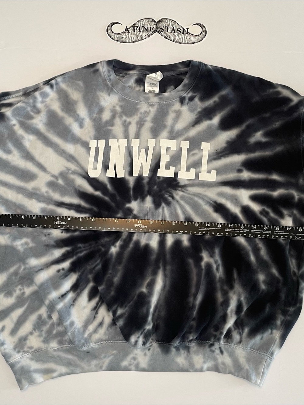 UNWELL Women's Spiral Tie-Dye Crewneck Sweatshirt - Black & Gray